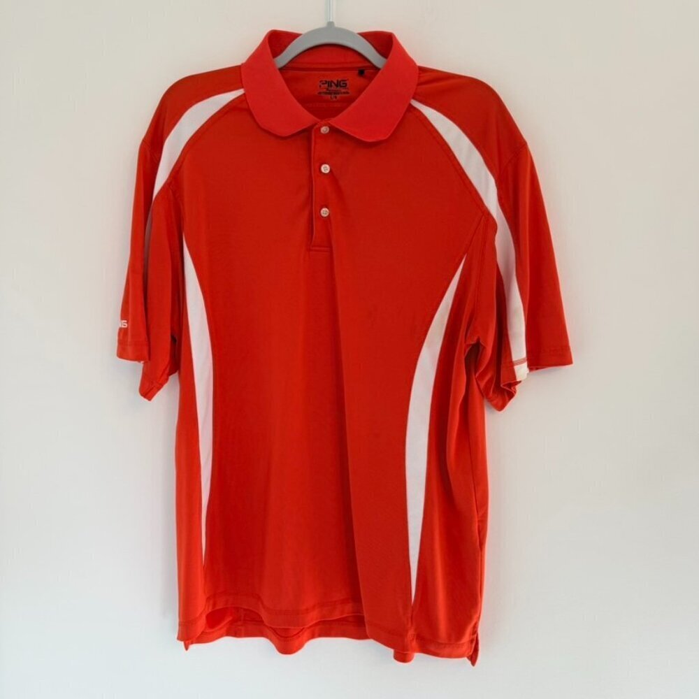 ⛳️ PING Men’s Performance Golf Polo – Orange / White ⛳️